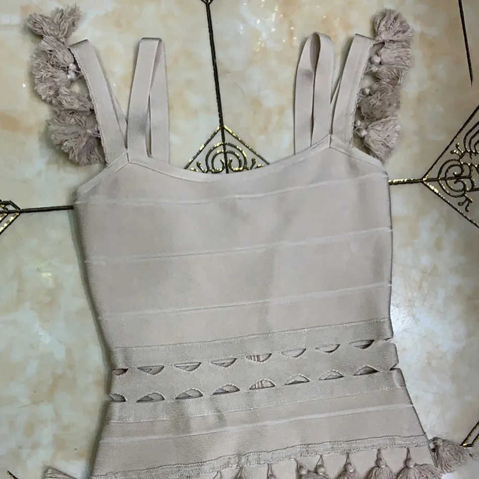 Ailigou 2021 New Summer Bandage Dress Ladies Elegant Celebrity Party Dress Sexy Hollow Tassel Spaghetti Belt Club Dress Vestidos
Ailigou 2021 New Summer Bandage Dress Ladies Elegant Celebrity Party Dress Sexy Hollow Tassel Spaghetti Belt Club Dress Vestidos