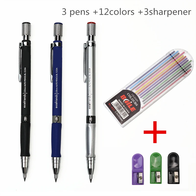 Student Office 2.0 Mechanical Pencil Triangular non-slip grip 12 color pencil lead drawing With sharpener on top
Student Office 2.0 Mechanical Pencil Triangular non-slip grip 12 color pencil lead drawing With sharpener on top