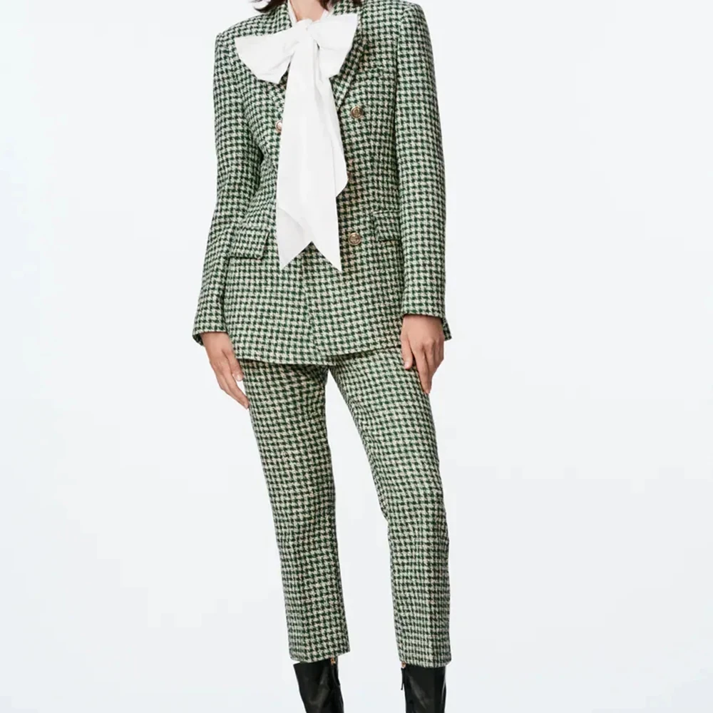 xikom Tweed Women Two pieces set Vintage v Neck Plaid Long Sleeve Slim Office Lady Blazer coat Female Streetweaer pants suit
xikom Tweed Women Two pieces set Vintage v Neck Plaid Long Sleeve Slim Office Lady Blazer coat Female Streetweaer pants suit