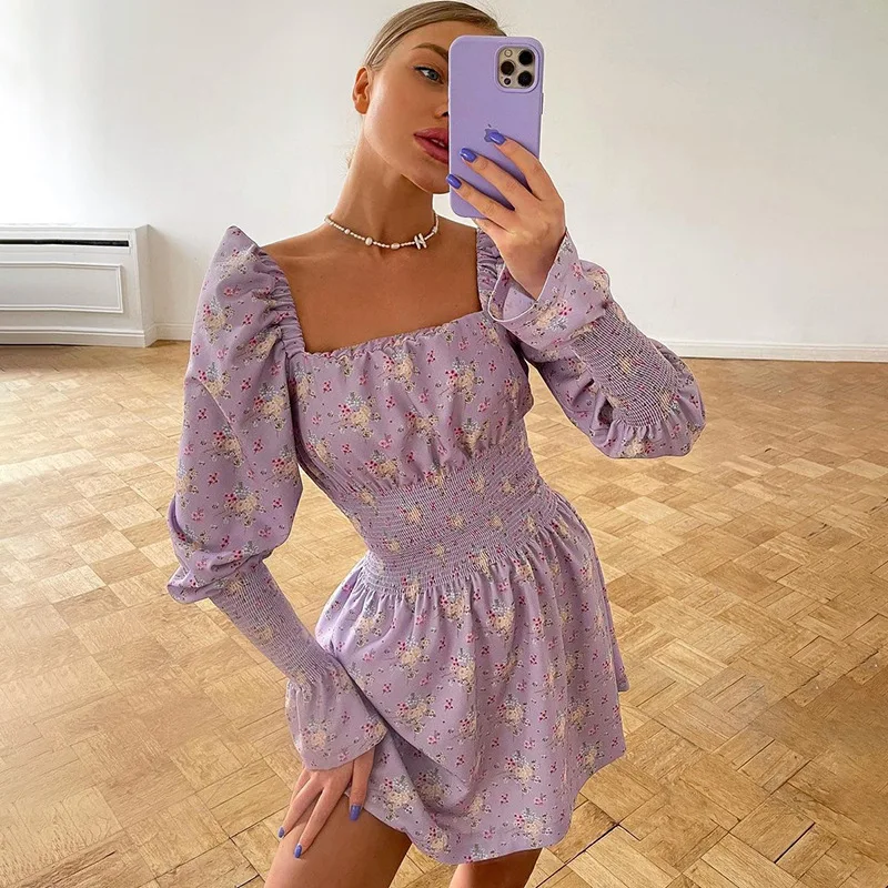 wsevypo Vintage Women Floral Short Dress Autumn Elegant Long Puff Sleeve Square Collar High Waist A-line Dress Party Vestidos
wsevypo Vintage Women Floral Short Dress Autumn Elegant Long Puff Sleeve Square Collar High Waist A-line Dress Party Vestidos