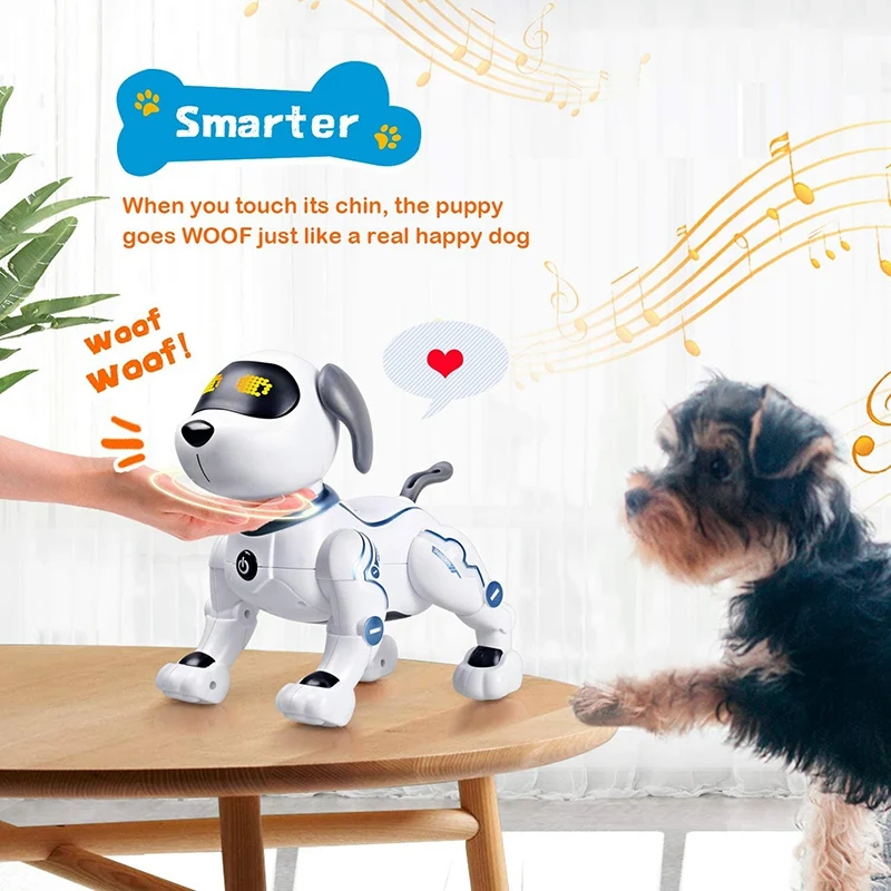 Electronic Pets RC Animal Programmable Robot Dog Voice Remote Control Toy Puppy Music Song for Kids Birthday Gift
Electronic Pets RC Animal Programmable Robot Dog Voice Remote Control Toy Puppy Music Song for Kids Birthday Gift