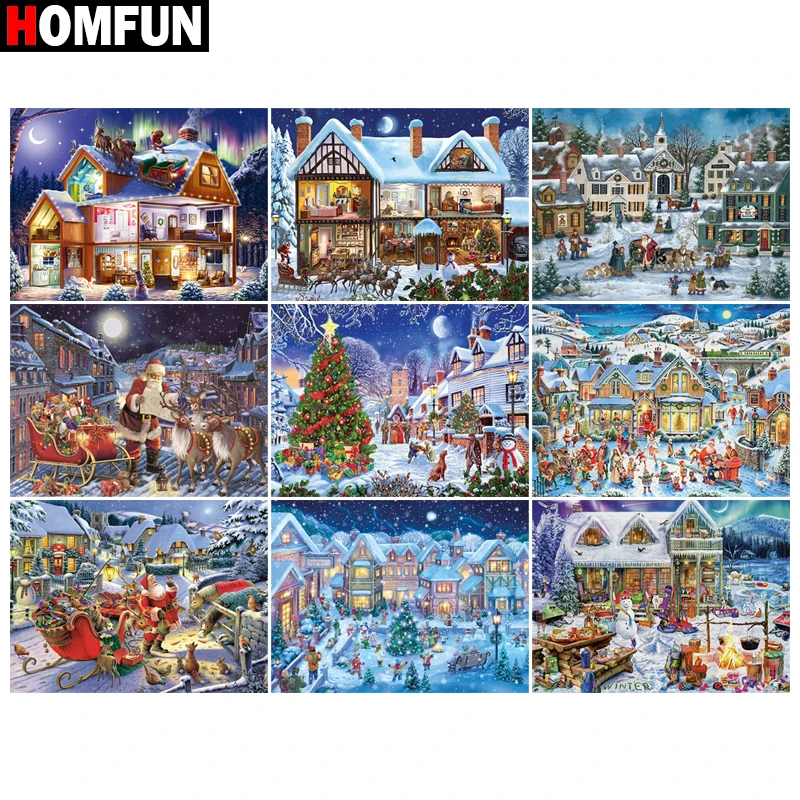 HOMFUN Full diamond Painting "House christmas scenery" Resin Drill Embroidery 5D Diy Diamond Painting Handmade Cross Stitch gift
HOMFUN Full diamond Painting "House christmas scenery" Resin Drill Embroidery 5D Diy Diamond Painting Handmade Cross Stitch gift