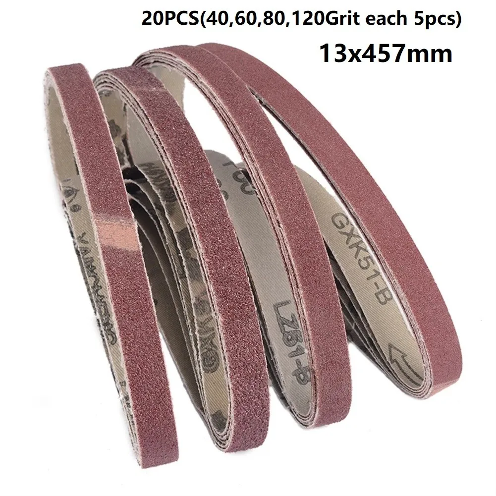 20pcs Sanding Belt 40/60/80/120Grit Alumina Belt Tool For Wood Furniture Metal Grinding Polishing 13x457mm
20pcs Sanding Belt 40/60/80/120Grit Alumina Belt Tool For Wood Furniture Metal Grinding Polishing 13x457mm