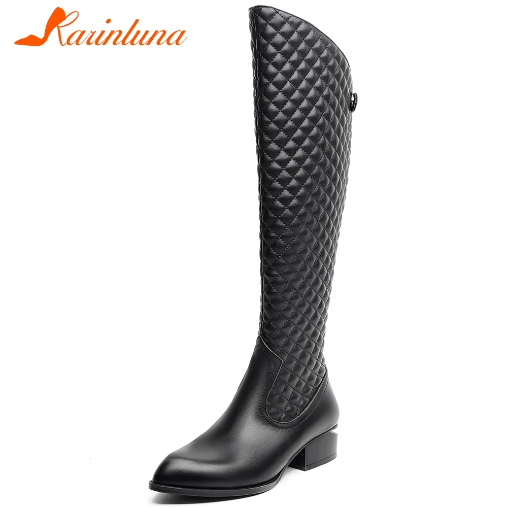 Женские повседневные сапоги до колена KARINLUNA, сапоги из натуральной кожи на массивном каблуке с острым носком
Женские повседневные сапоги до колена KARINLUNA, сапоги из натуральной кожи на массивном каблуке с острым носком