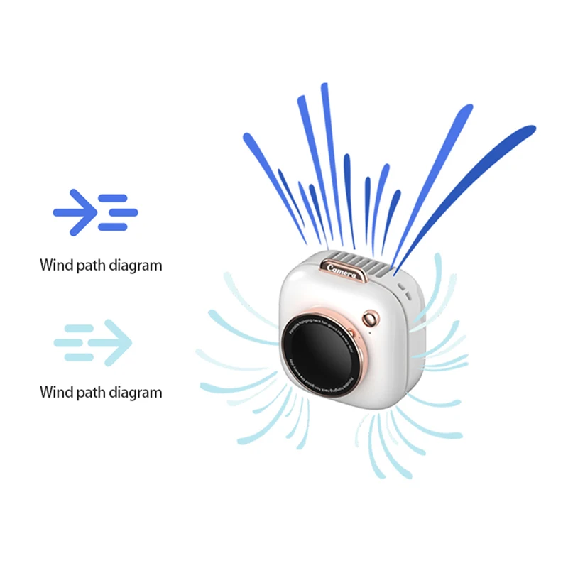 

Мини ручной Камера вентилятор на шее регулируемый висит шеи Вентилятор охлаждения зарядка через USB воздушный охладитель для Ванная комната...
