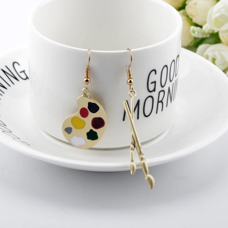 Trendy Cute Watercolor brush Palette Enamel Metal Pendant Earrings Eardrop dangler For Women Girls Kids Children Friends Gift
Trendy Cute Watercolor brush Palette Enamel Metal Pendant Earrings Eardrop dangler For Women Girls Kids Children Friends Gift