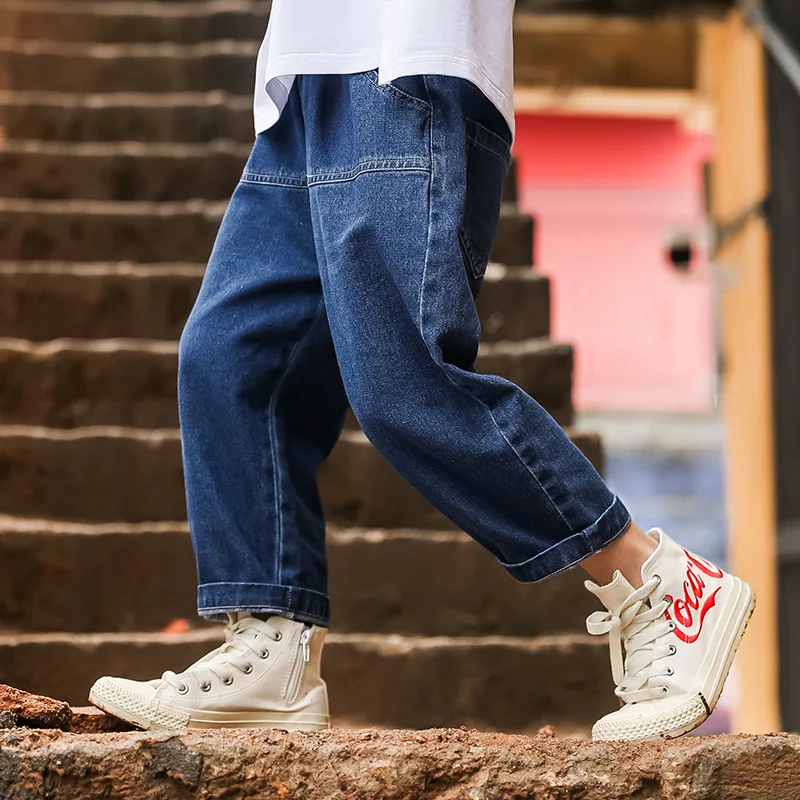 2019 новые осенние свободные джинсы для маленьких мальчиков детская одежда