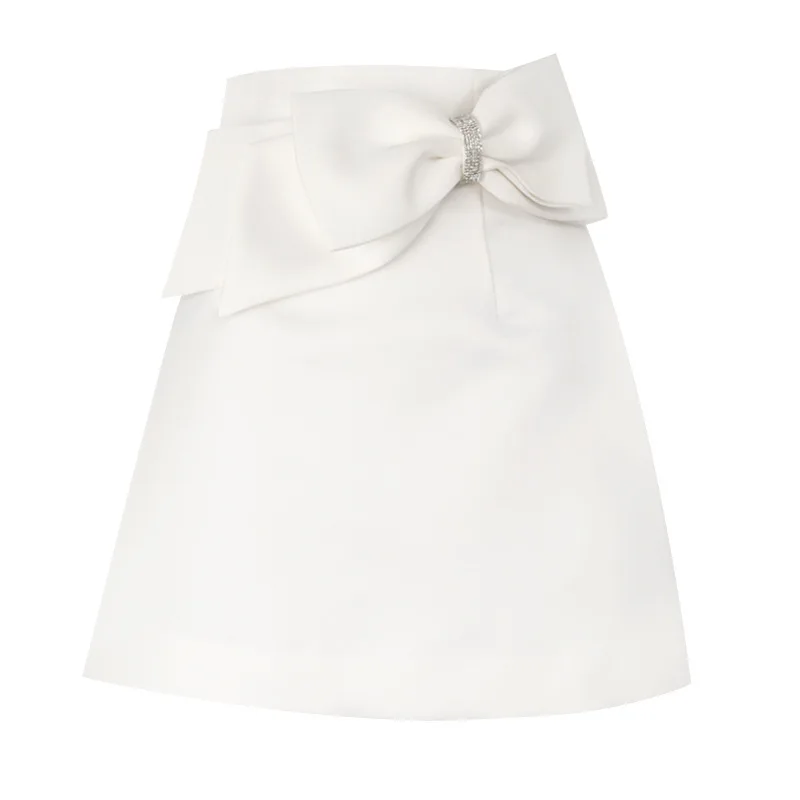 high-end women's wear short skirt of tall waist pure color nail set auger bowknot temperament show thin skirts
high-end women's wear short skirt of tall waist pure color nail set auger bowknot temperament show thin skirts