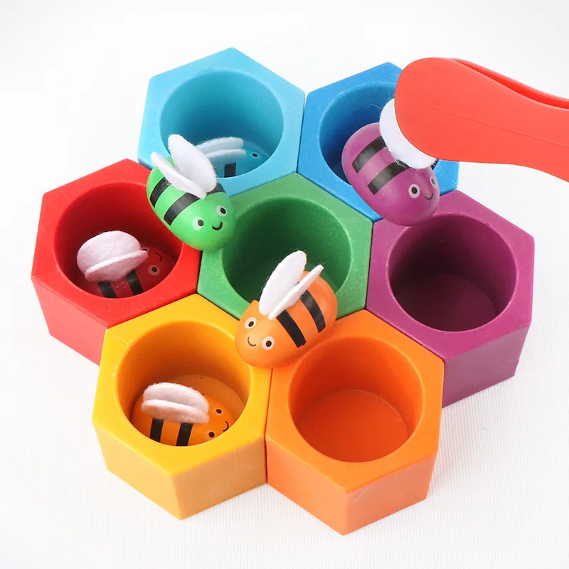 Bee Catching Game Color Classification Exercise Baby's Hand Movements Baby Toys for Children Wooden Educational Toy
Bee Catching Game Color Classification Exercise Baby's Hand Movements Baby Toys for Children Wooden Educational Toy