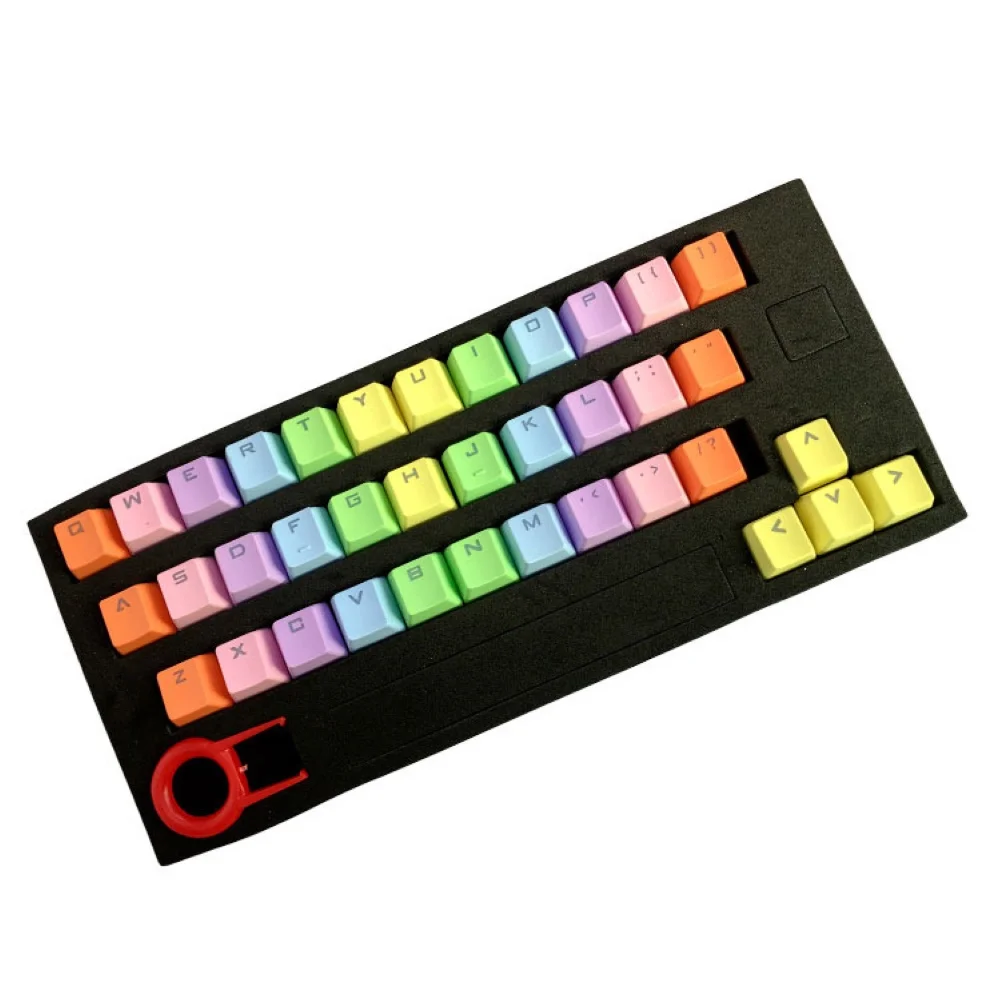 37 Keys/set Mechanical Keyboard keycaps Colorful OEM Height PBT Light Color Gradual Change Double color dip-dye key Caps | Компьютеры и
