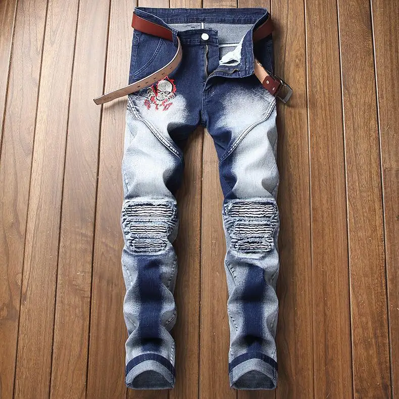 Men's Jeans Biker Moto Jeans Slim Fit Straight Denim Pants Distressed Trousers Ripped Skinny Jeans
Men's Jeans Biker Moto Jeans Slim Fit Straight Denim Pants Distressed Trousers Ripped Skinny Jeans