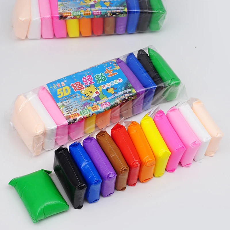 12 Color/set Light Clay Air Dry Polymer Plasticine Modelling Clay Super Light DIY Soft Creative Handgum Educational Clay Toys
12 Color/set Light Clay Air Dry Polymer Plasticine Modelling Clay Super Light DIY Soft Creative Handgum Educational Clay Toys