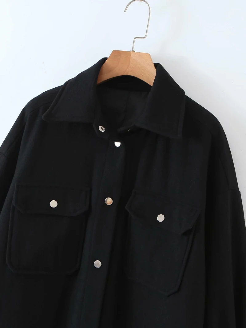 Куртка женская винтажная шерстяная в стиле оверсайз Свободное пальто уличная