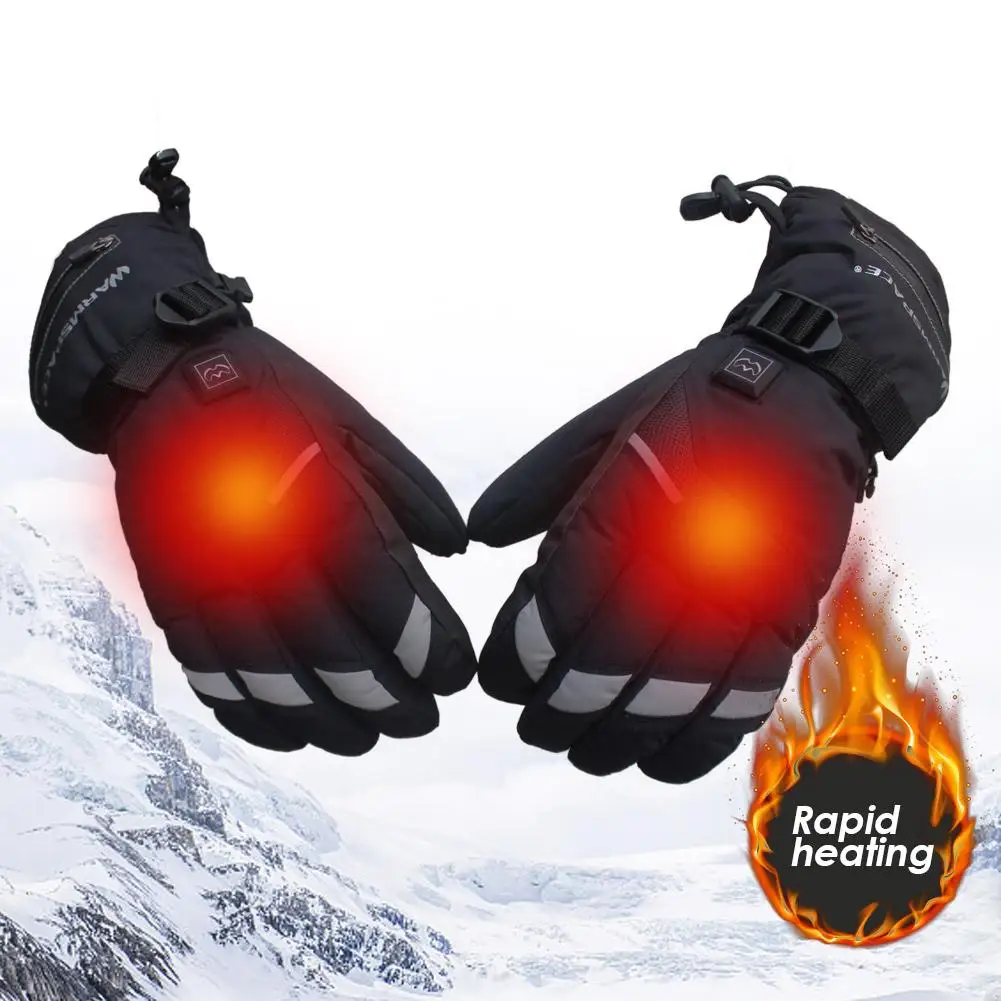 Men Women Motorcycle Electric Heated Gloves Temperature 5 Speed Adjustment USB Hand Warmer Safety For Skiing Hiking Camping | Спорт и