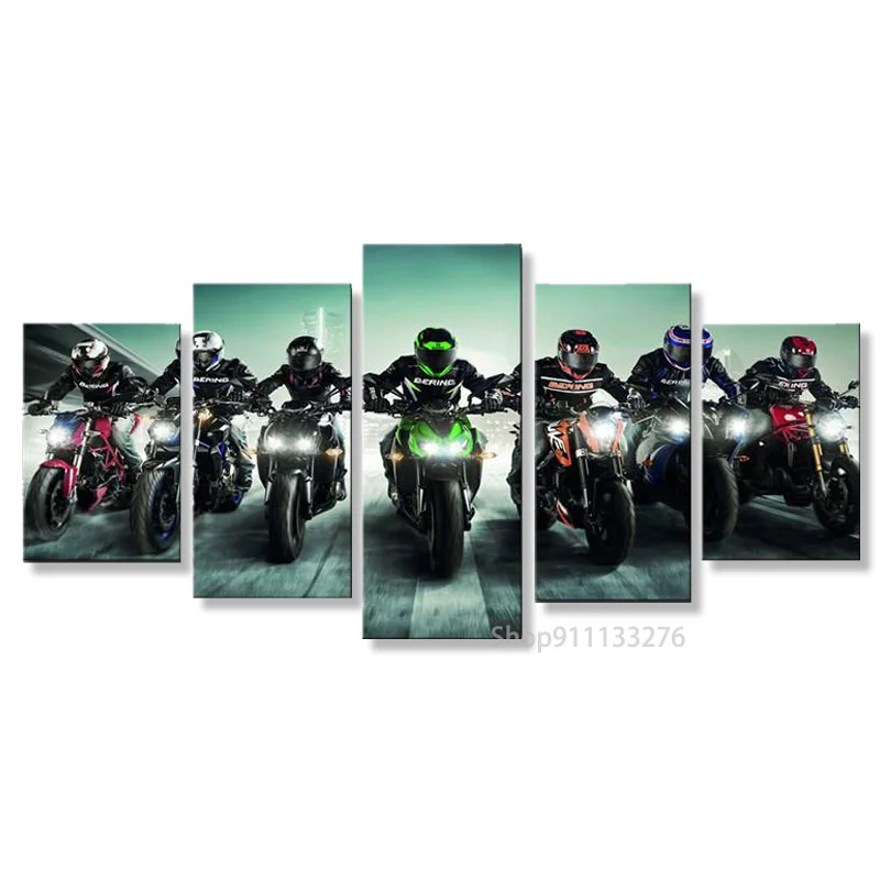 HD Print 5 Pieces Colourful Heavy Motorcycle Racer Home Bedroom Wall Decor Canvas Picture Art Framework Modern Modular
HD Print 5 Pieces Colourful Heavy Motorcycle Racer Home Bedroom Wall Decor Canvas Picture Art Framework Modern Modular