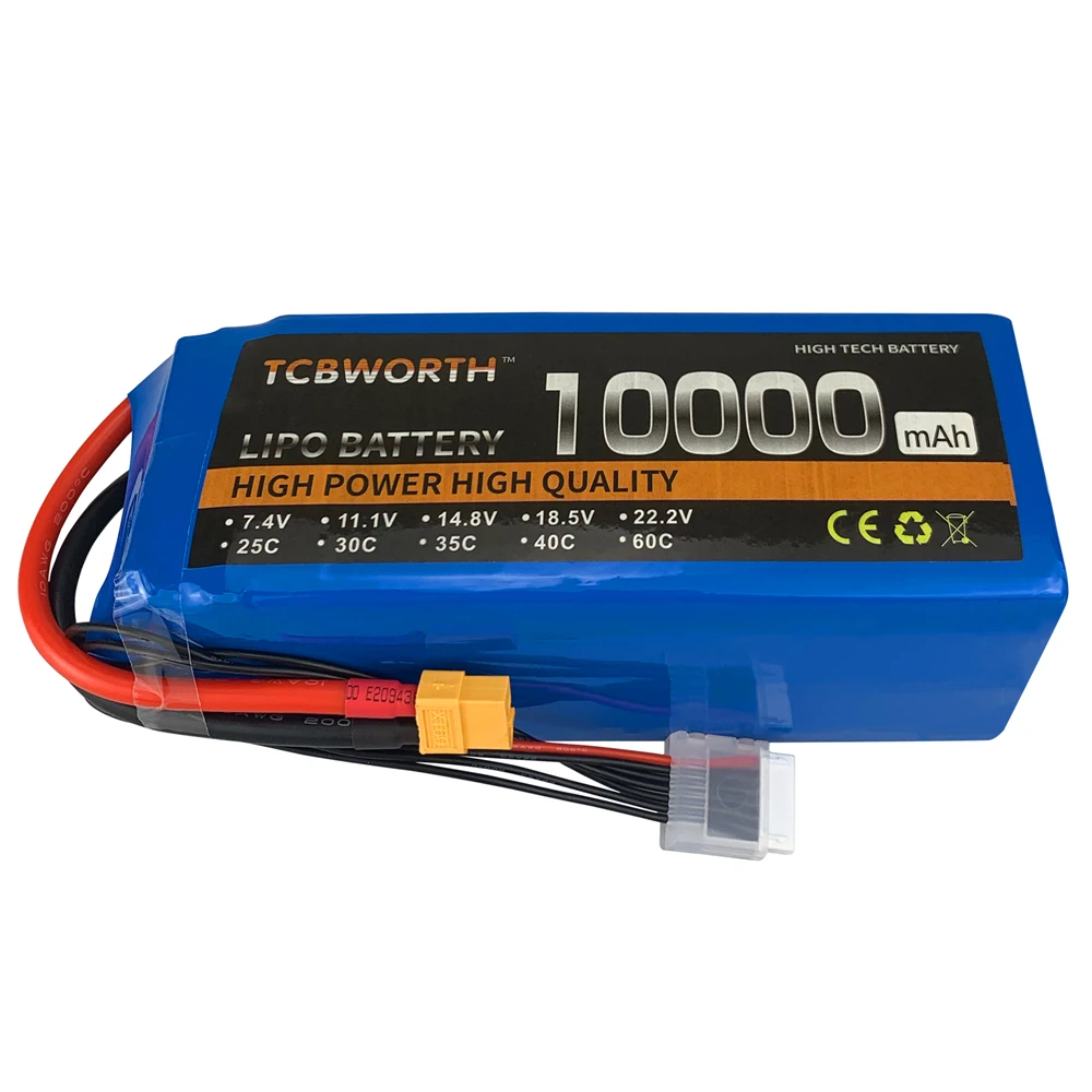 RC LiPo Battery 18.5V 10000mAh 25C 5S Li-Poly Batteries 10Ah For RC Airplane Car Boat Drone Helicopter Agricultural Aircraft
RC LiPo Battery 18.5V 10000mAh 25C 5S Li-Poly Batteries 10Ah For RC Airplane Car Boat Drone Helicopter Agricultural Aircraft