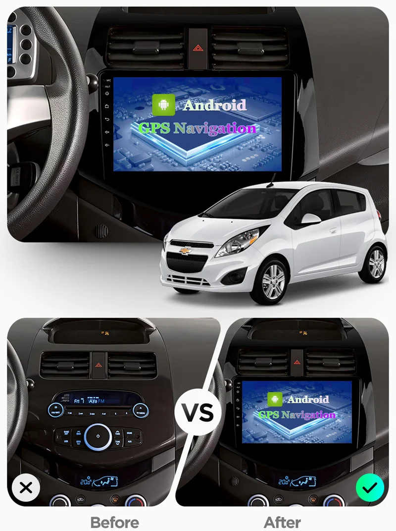 2 Гб ОЗУ Android 10 для CHEVROLET Spark Beat 2010 2011 2012 2013 2014 мультимедийный стерео автомобильный