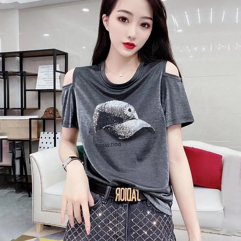 Grey Short Sleeve Casual Pulovers Tops Korean Loose Graphic Aesthetic Clothes Elegant Women's T-shirt For Summer Plain T Shirt
Grey Short Sleeve Casual Pulovers Tops Korean Loose Graphic Aesthetic Clothes Elegant Women's T-shirt For Summer Plain T Shirt