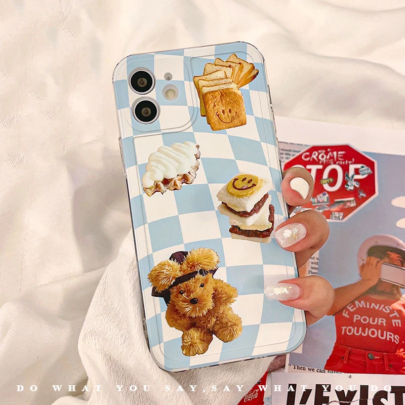 Cheese Cake bread cute phone case for iphone 12 mini 8 xsmax x 7 plus xr cartoon checkerboard silicone protective cover shell
Cheese Cake bread cute phone case for iphone 12 mini 8 xsmax x 7 plus xr cartoon checkerboard silicone protective cover shell