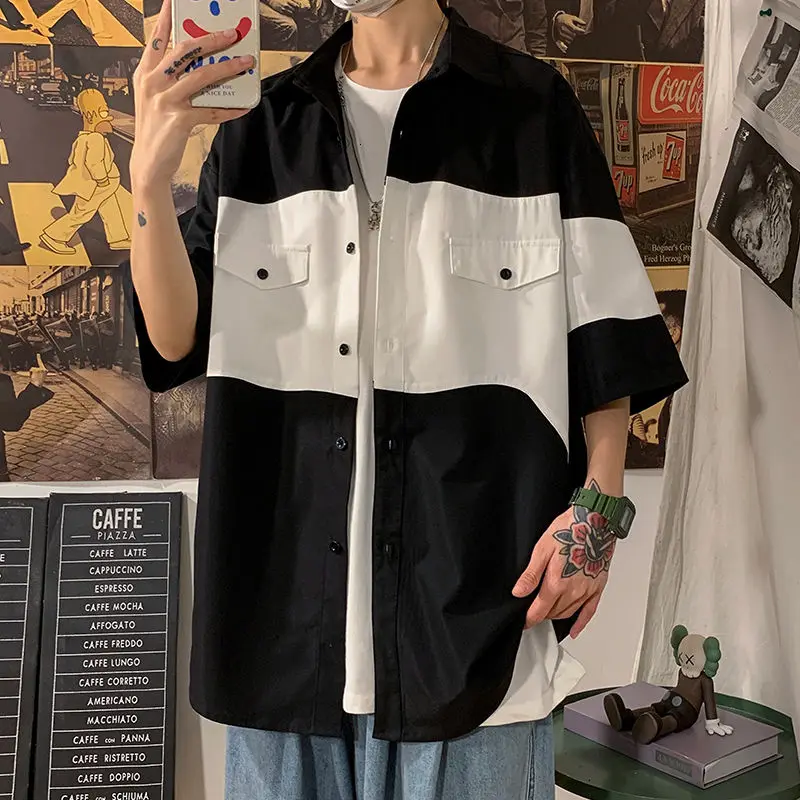 2021 Summer Men's New Matching Color Short Sleeve Shirt Beach Clothes White Shirts High Quality Fashion Trend Shirts M-5XL
2021 Summer Men's New Matching Color Short Sleeve Shirt Beach Clothes White Shirts High Quality Fashion Trend Shirts M-5XL