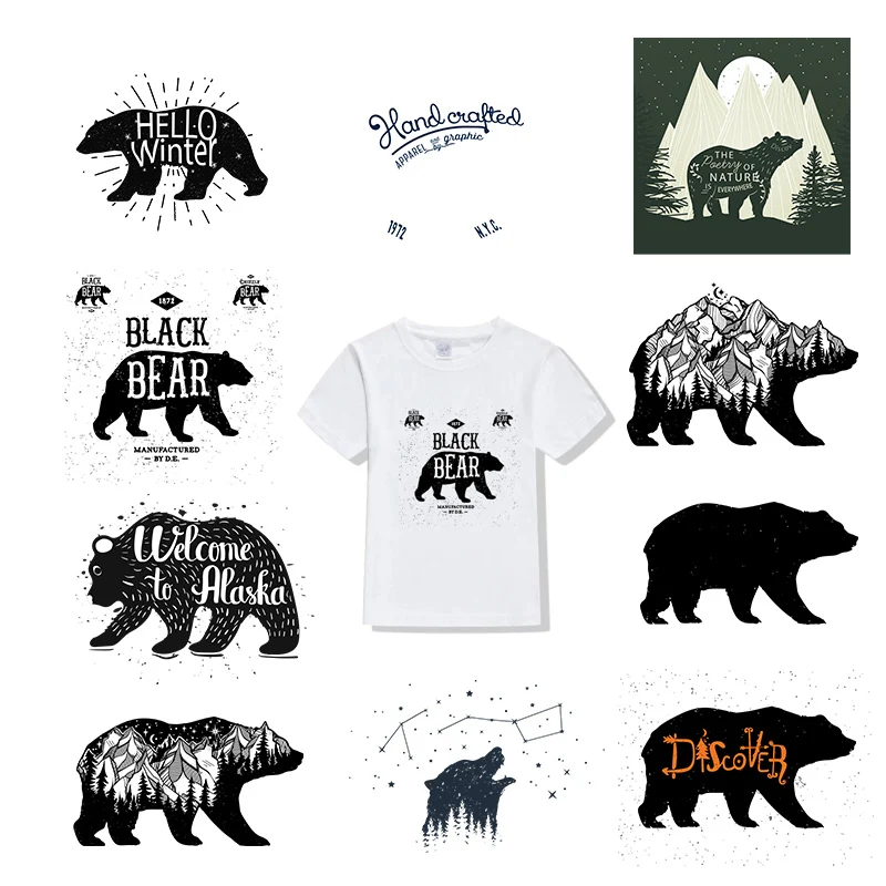 Black Alaska Bear Patch For Clothing Iron-On Transfers For T-Shirt DIY Washable Sticker Letter Patch Heat Transfer Sticker
Black Alaska Bear Patch For Clothing Iron-On Transfers For T-Shirt DIY Washable Sticker Letter Patch Heat Transfer Sticker