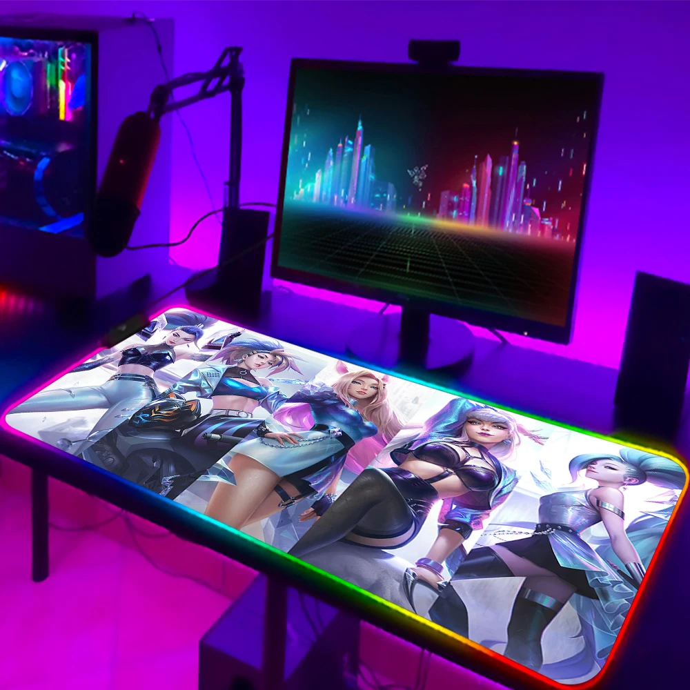Pc Kawaii Girl Gamer Gaming Decoration KDA League of Legends Seraphine Akali Kayn Lol Ashe Rgb Mouse Pad Led Gamers Accessories
Pc Kawaii Girl Gamer Gaming Decoration KDA League of Legends Seraphine Akali Kayn Lol Ashe Rgb Mouse Pad Led Gamers Accessories
