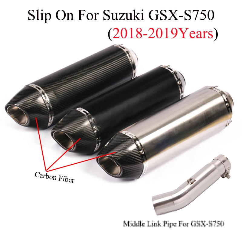 Motorcycle Exhaust Carbon Fiber Muffler Escape Moto Middle Connection Link Pipe Slip on For GSX S750 GSX-S 750 2018 2019 2020
Motorcycle Exhaust Carbon Fiber Muffler Escape Moto Middle Connection Link Pipe Slip on For GSX S750 GSX-S 750 2018 2019 2020