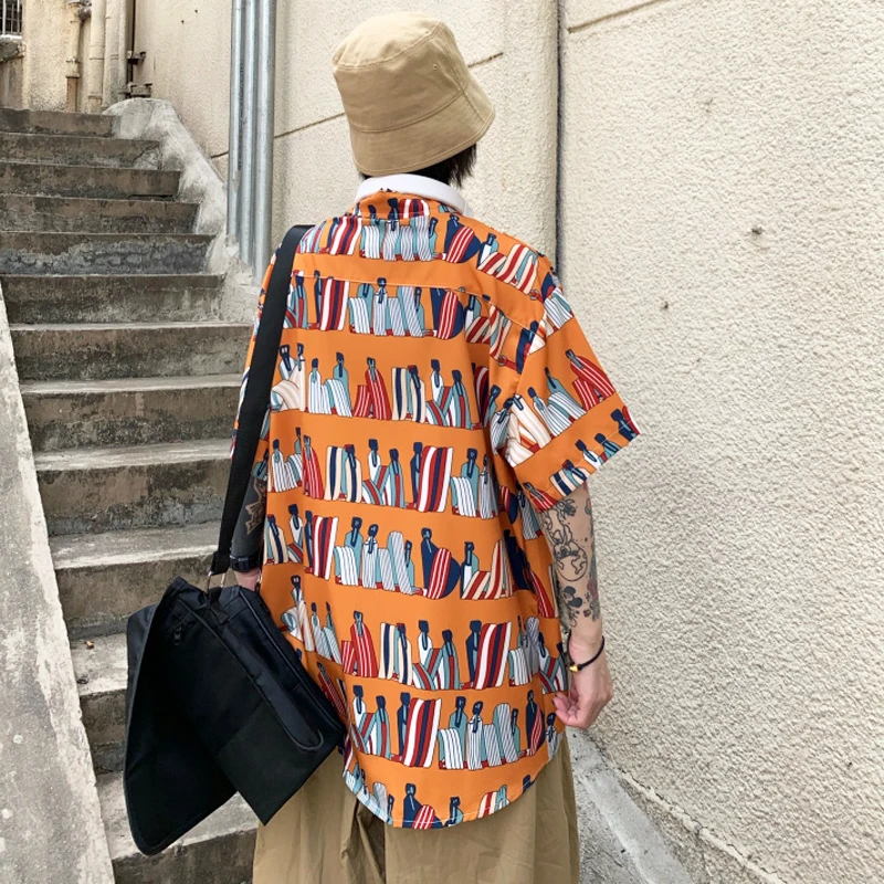 Summer Shirt Women Plus Size Shirt Harajuku Style Polyester Cartoon Pattern Print Loose Short Sleeve Blouse Vintage Man Shirt
Summer Shirt Women Plus Size Shirt Harajuku Style Polyester Cartoon Pattern Print Loose Short Sleeve Blouse Vintage Man Shirt