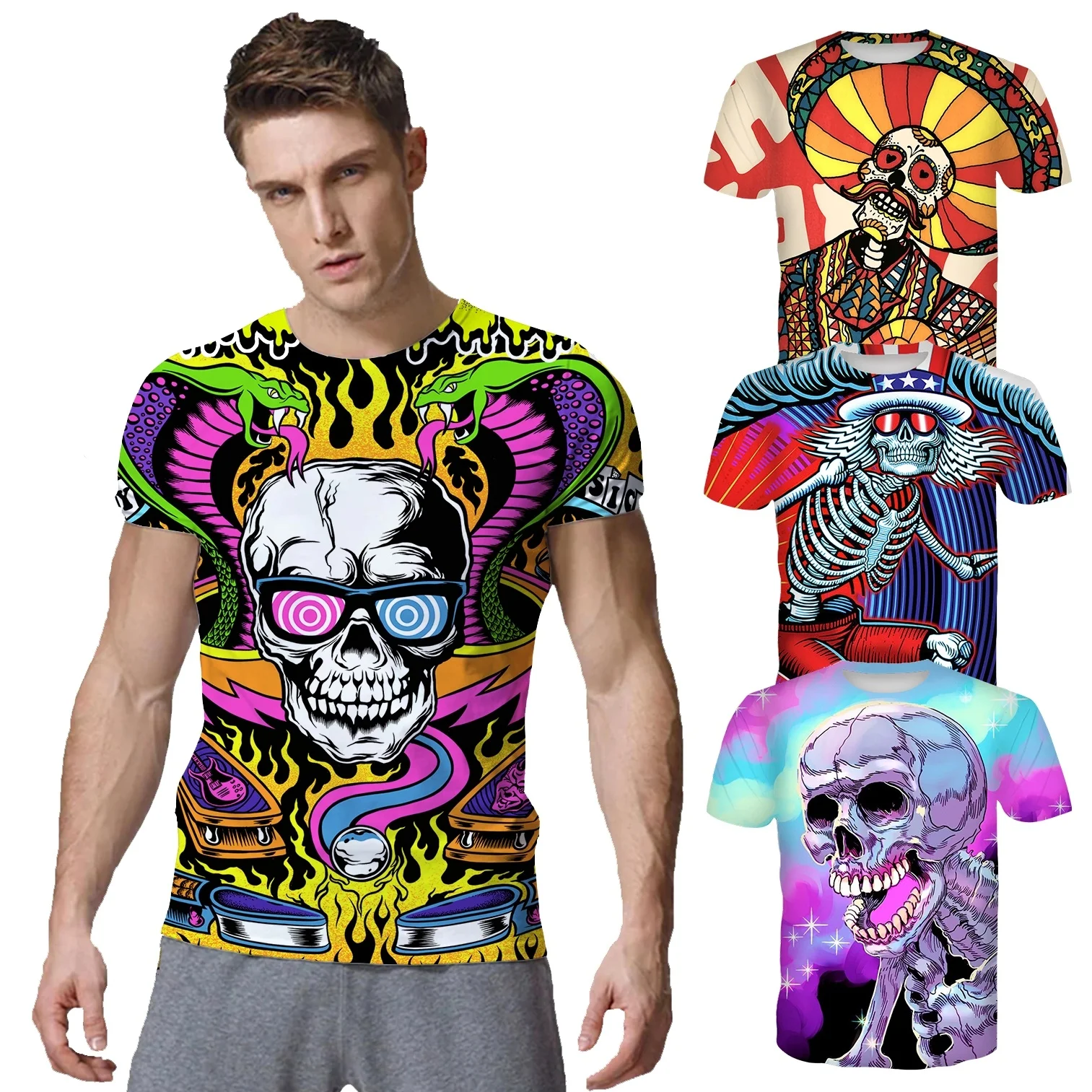 Cool Fashion Skull Printed 3d T Shirt Men/women Gothic Funny T-Shirts Casual Short Tops
Cool Fashion Skull Printed 3d T Shirt Men/women Gothic Funny T-Shirts Casual Short Tops