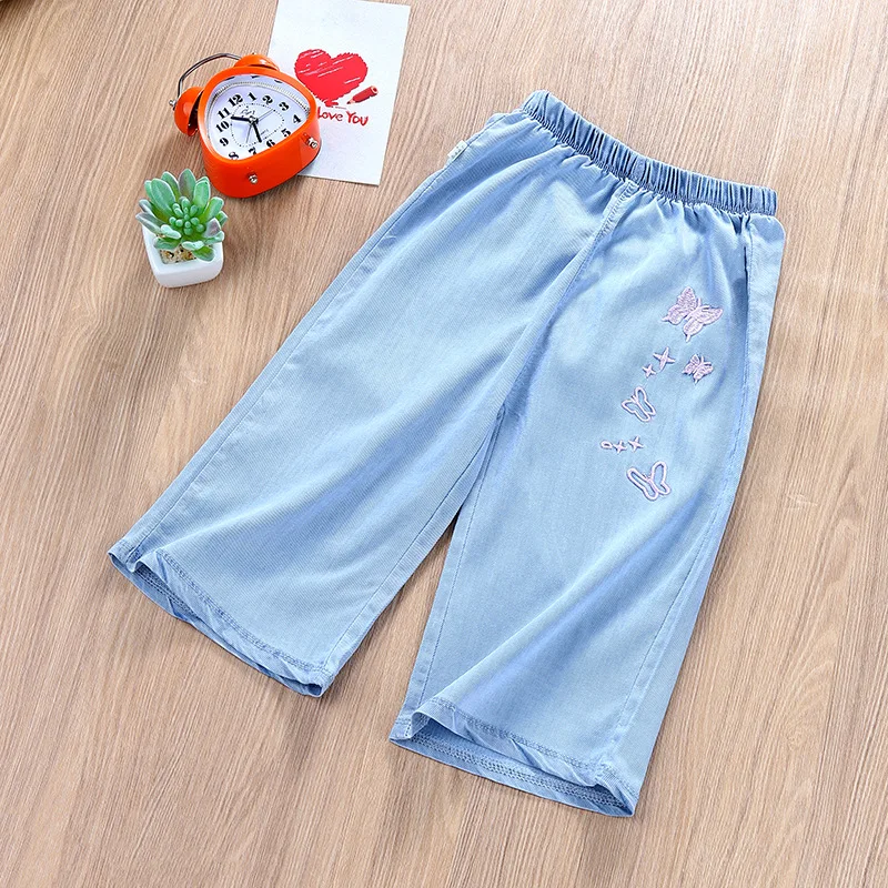 Girls summer new style Tencel pure cotton thin wide-leg pants, children's mid-waist cartoon pattern thin casual wide-leg pants 
Girls summer new style Tencel pure cotton thin wide-leg pants, children's mid-waist cartoon pattern thin casual wide-leg pants
