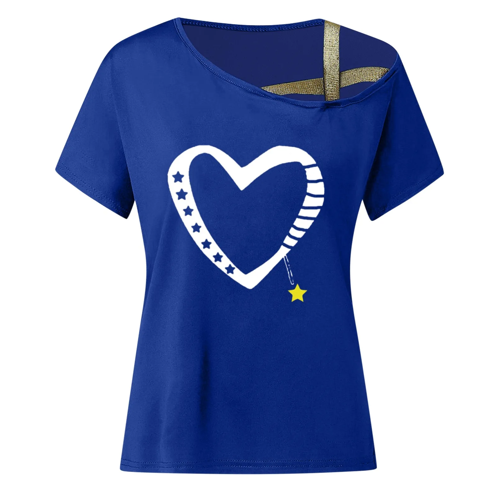 Fashion Heart Print Blouse Shirt Loose Off Shoulder Tops Tee Casual Summer Ladies Female Women Short Sleeve Blusas Pullover Tops
Fashion Heart Print Blouse Shirt Loose Off Shoulder Tops Tee Casual Summer Ladies Female Women Short Sleeve Blusas Pullover Tops