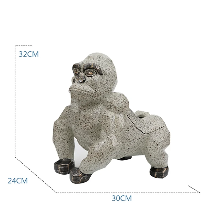 Creative Geometry Gorilla Tissue Holder Cassette Orangutan Paper Holder Pumping Tray Living Room Decoration Best Gift Resin 
Creative Geometry Gorilla Tissue Holder Cassette Orangutan Paper Holder Pumping Tray Living Room Decoration Best Gift Resin
