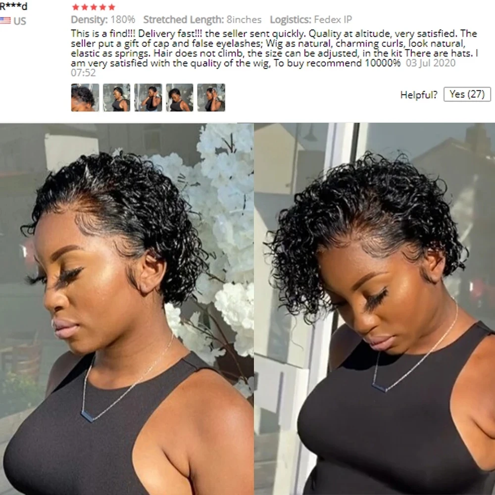 250 Density Pixie Cut Wig Human Hair Short Curly Pre Plucked Wigs Bob Wig Lace Front Human Hair Wigs 4x4 Lace Frontal Closure
250 Density Pixie Cut Wig Human Hair Short Curly Pre Plucked Wigs Bob Wig Lace Front Human Hair Wigs 4x4 Lace Frontal Closure