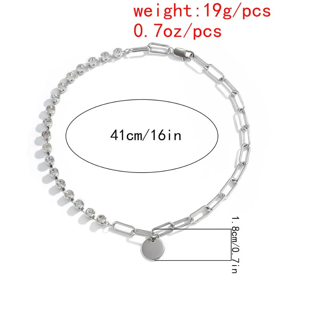 Lacteo Neo Gothic Circle Sign Stainless Steel Chain Pendant Necklace Fashion Shiny Rhinestone-Chain Choker Necklace for Women
Lacteo Neo Gothic Circle Sign Stainless Steel Chain Pendant Necklace Fashion Shiny Rhinestone-Chain Choker Necklace for Women
