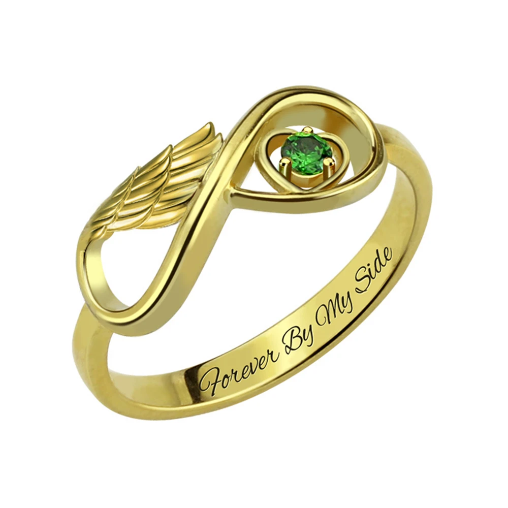 Uonney Dropshipping Personalized Engraved Angel Wing Infinity Heart Ring With Birthstone Personalized Jewelry For Mother
Uonney Dropshipping Personalized Engraved Angel Wing Infinity Heart Ring With Birthstone Personalized Jewelry For Mother