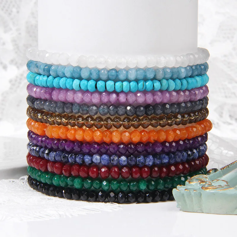 Women Bracelet Fashion 3x4mm Small Faceted Beads Bracelet Natural Stone Quartz Crystal Beaded Bracelet Men Jewelry Yoga Gifts
Women Bracelet Fashion 3x4mm Small Faceted Beads Bracelet Natural Stone Quartz Crystal Beaded Bracelet Men Jewelry Yoga Gifts