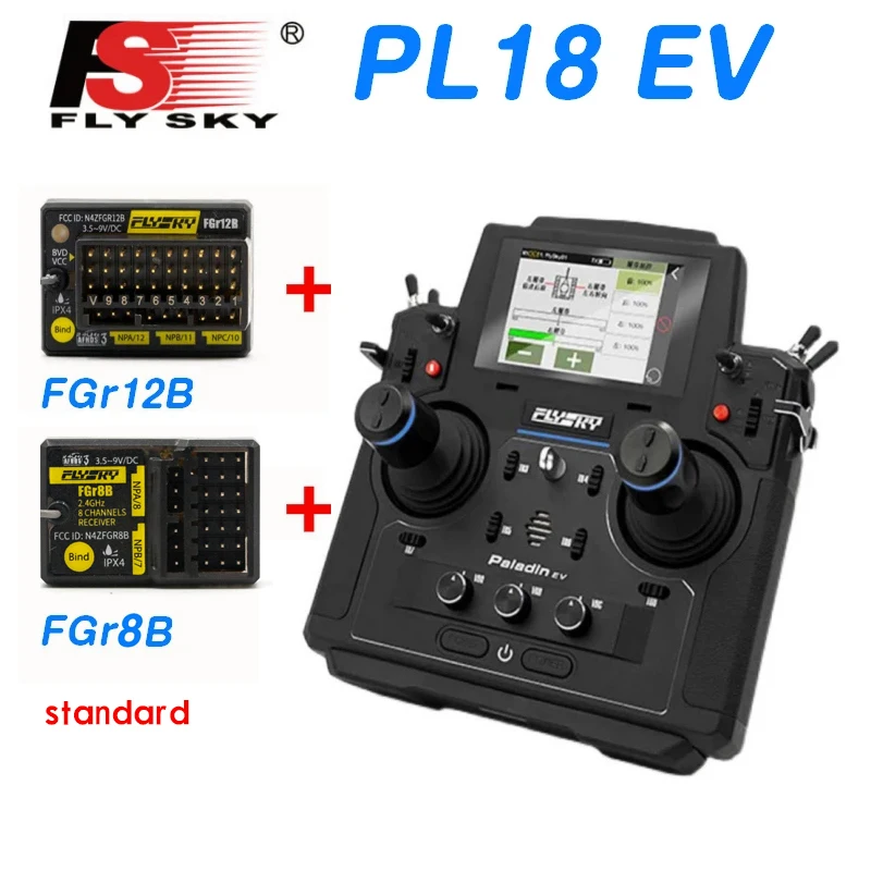 

Flysky PL18EV Transmitter Radio System FGR8B FGR12B Receiver Toys Parts For RC Boat Car Tank Truck Excavator TH19212-SMT2