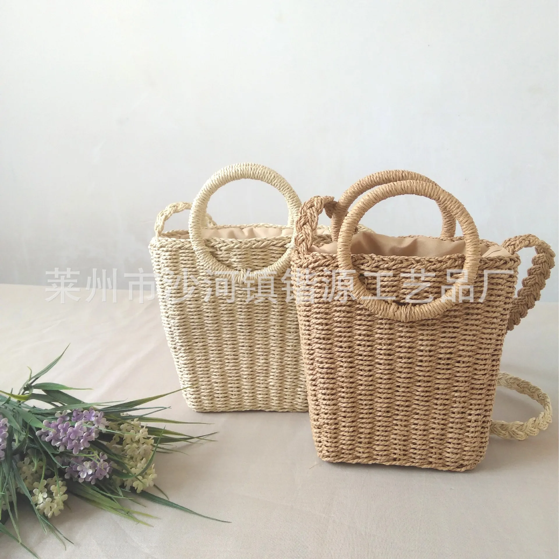 

Manufacturers Direct Selling New Style Drawstring Square Sling Bag Crossover Shoulder Bag/hand Bag Beach Bag Hand-woven Straw Ba