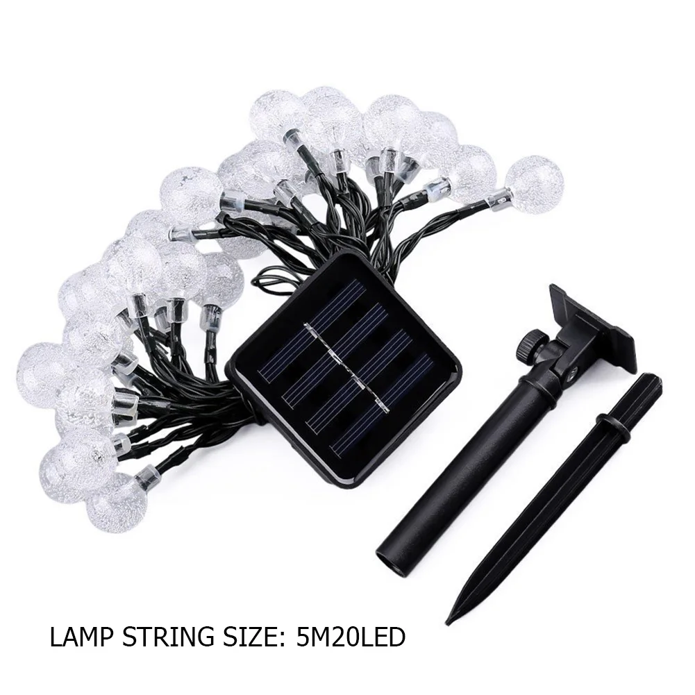 20/30 LED 10m Crystal Ball Solar Light Outdoor IP65 Waterproof String Fairy Lamps Solar Garden Garlands Christmas Decor Gift
20/30 LED 10m Crystal Ball Solar Light Outdoor IP65 Waterproof String Fairy Lamps Solar Garden Garlands Christmas Decor Gift
