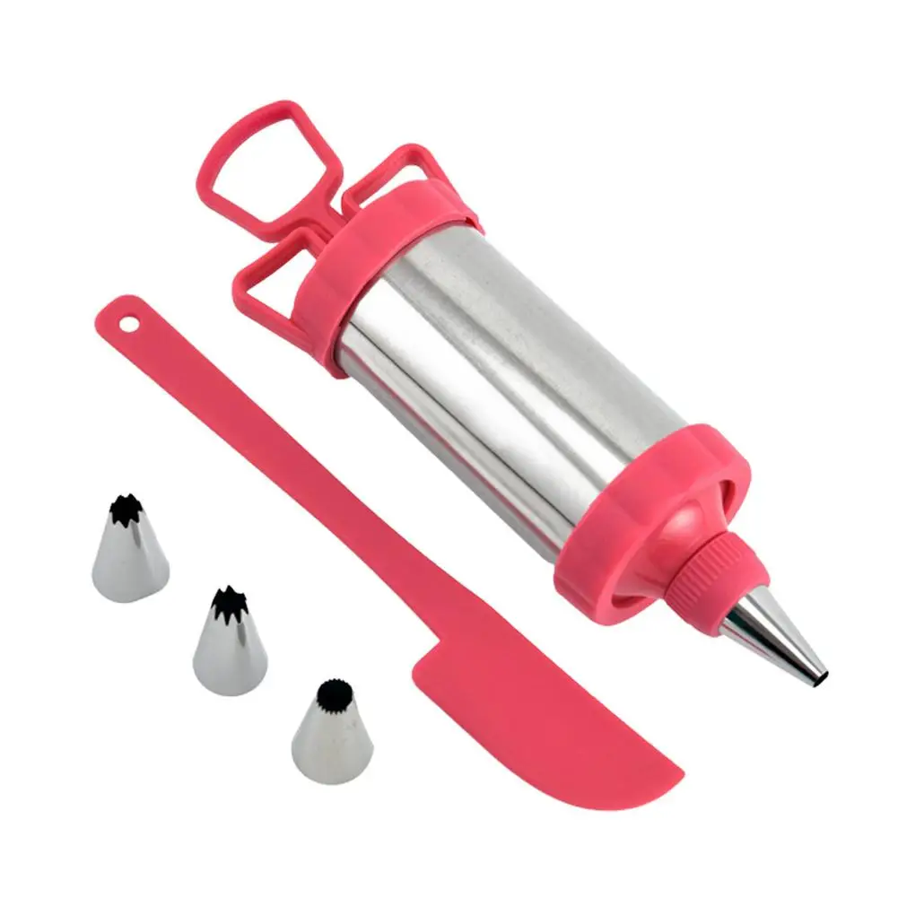 Baking Cake Decorating Tool Stainless Steel Pastry Filling Injector Syringe Decorating Kit Dessert Decorator With 3 Tips 1 Spatu
Baking Cake Decorating Tool Stainless Steel Pastry Filling Injector Syringe Decorating Kit Dessert Decorator With 3 Tips 1 Spatu