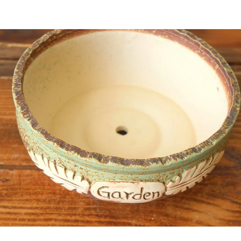 CERAMIC SUCCULENT FLOWER POT SUCCULENT PLANT PLATE FLOWER POT ROUGH POTTERY FASHION HAND CRAFTS HOME DESKTOP DECOR