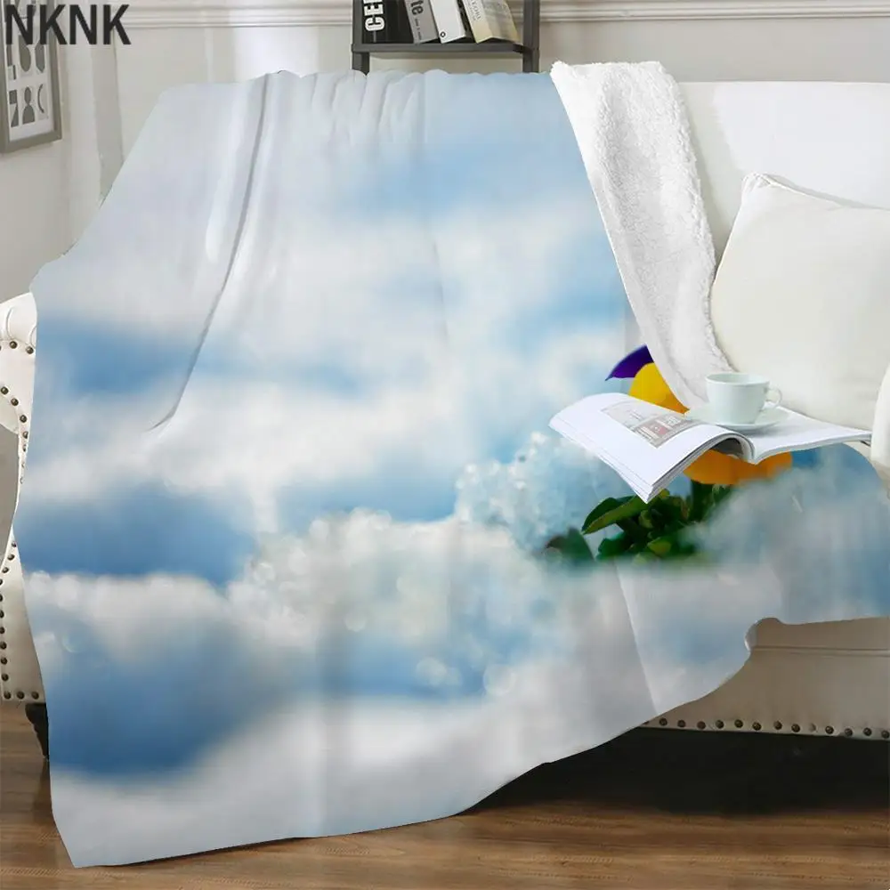 

NKNK одеяло с изображением цветов снежное тонкое одеяло, новое плюшевое покрывало в стиле Харадзюку, покрывало для кровати, одеяло из шерпы, Н...
