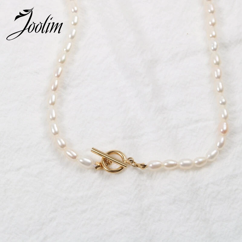 Joolim Jewelry PVD Gold Finish Graceful Irregular Baroque Shape Pearl OT Clasp Short Necklace Stylish Stainless Steel Necklace
Joolim Jewelry PVD Gold Finish Graceful Irregular Baroque Shape Pearl OT Clasp Short Necklace Stylish Stainless Steel Necklace