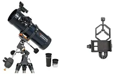 Celestron 31042 AstroMaster 114 EQ Reflector Telescope with Basic Smartphone Adapter 1.25" Capture Your Discoveries 
Celestron 31042 AstroMaster 114 EQ Reflector Telescope with Basic Smartphone Adapter 1.25" Capture Your Discoveries