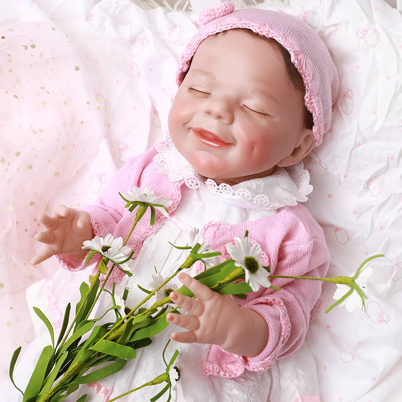 17'' Full Silicone Body Reborn Dolls Babies Real Like Smile Kids Playmate 43CM bebes Reborn Baby Doll Child Gift
17'' Full Silicone Body Reborn Dolls Babies Real Like Smile Kids Playmate 43CM bebes Reborn Baby Doll Child Gift