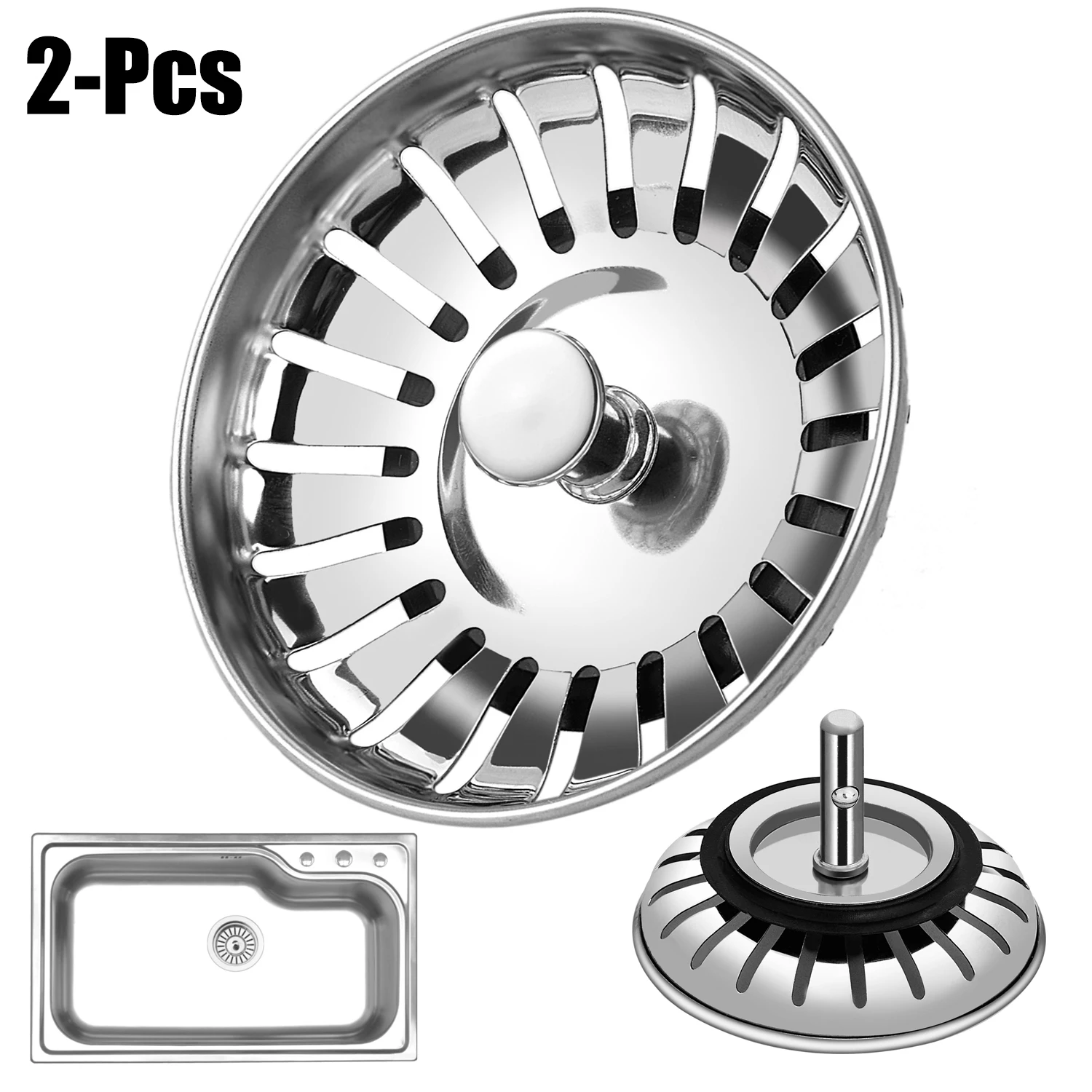 2PCS Kitchen Waste Stainless Steel Thickened Sink Strainer Plug Drain Filter Stopper Basket Drainer
2PCS Kitchen Waste Stainless Steel Thickened Sink Strainer Plug Drain Filter Stopper Basket Drainer