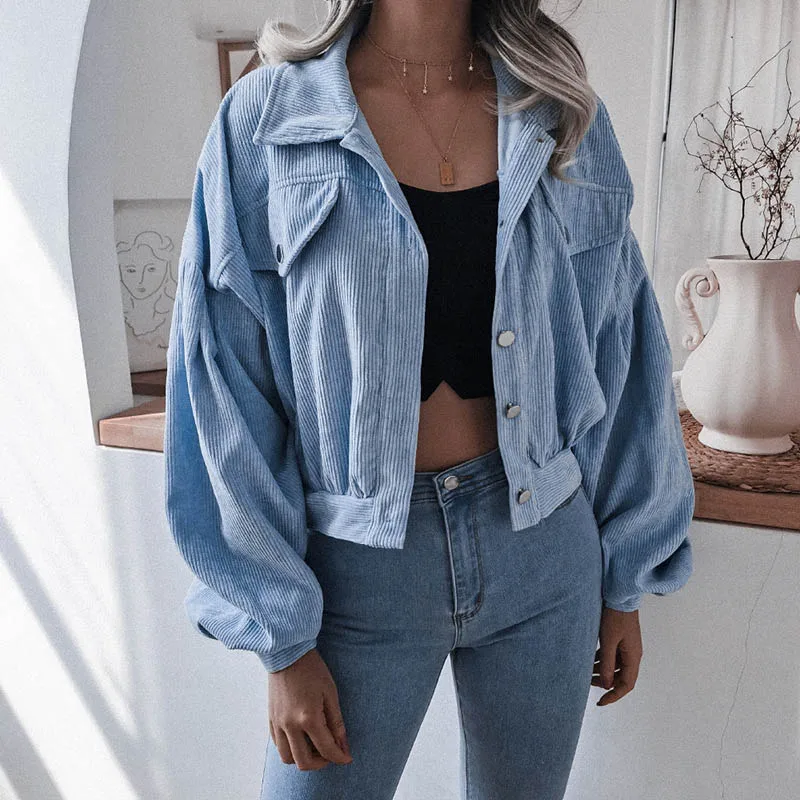 Women's corduroy jacket, short corduroy jacket, with long sleeves and lapel, bf style, for fall and winter, elegant, solid color
Women's corduroy jacket, short corduroy jacket, with long sleeves and lapel, bf style, for fall and winter, elegant, solid color