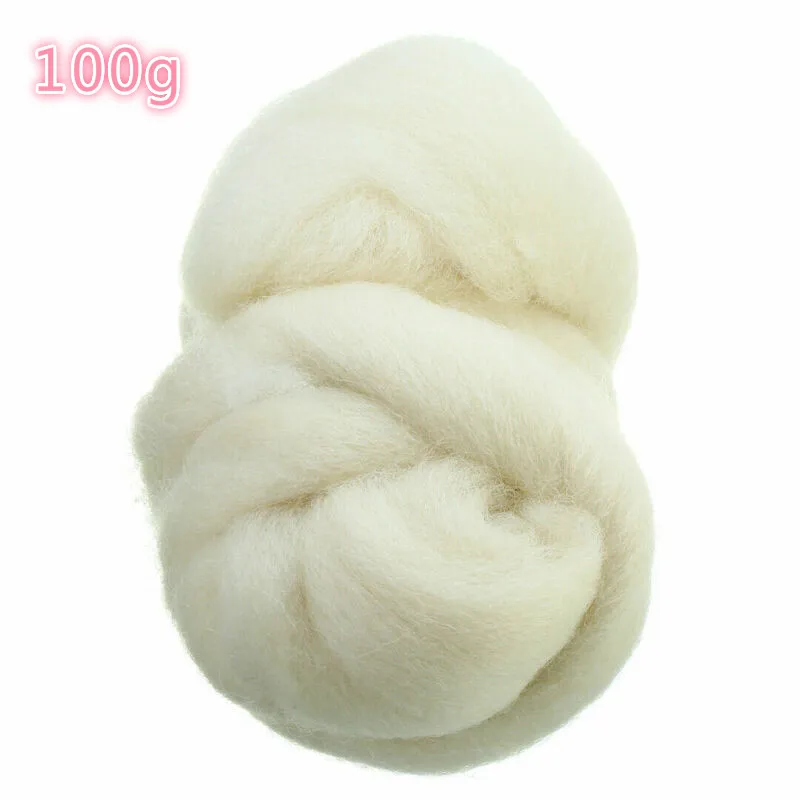White fiber wool needle felt DIY handicraft wool felt top roving spinning weaving wool fiber needle punch 100g
White fiber wool needle felt DIY handicraft wool felt top roving spinning weaving wool fiber needle punch 100g