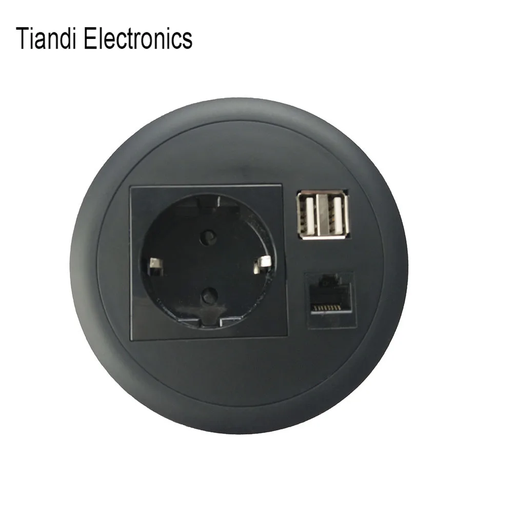Office power outlet mobile phone USB charging round mini tabletop socket European standard plug with RJ45 network interface
Office power outlet mobile phone USB charging round mini tabletop socket European standard plug with RJ45 network interface