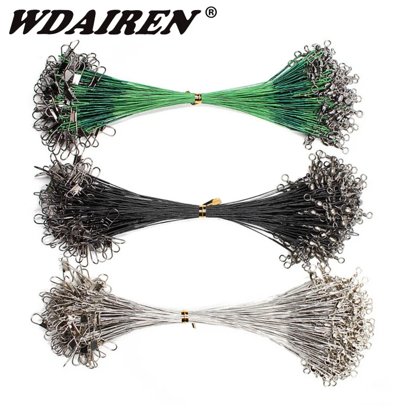 20pcs 15/20/25cm Stainless Steel Wire Leader Fishing Leash With Swivel 50LB Anti-bite Line Leadcore For Lure Accessories Pike
20pcs 15/20/25cm Stainless Steel Wire Leader Fishing Leash With Swivel 50LB Anti-bite Line Leadcore For Lure Accessories Pike